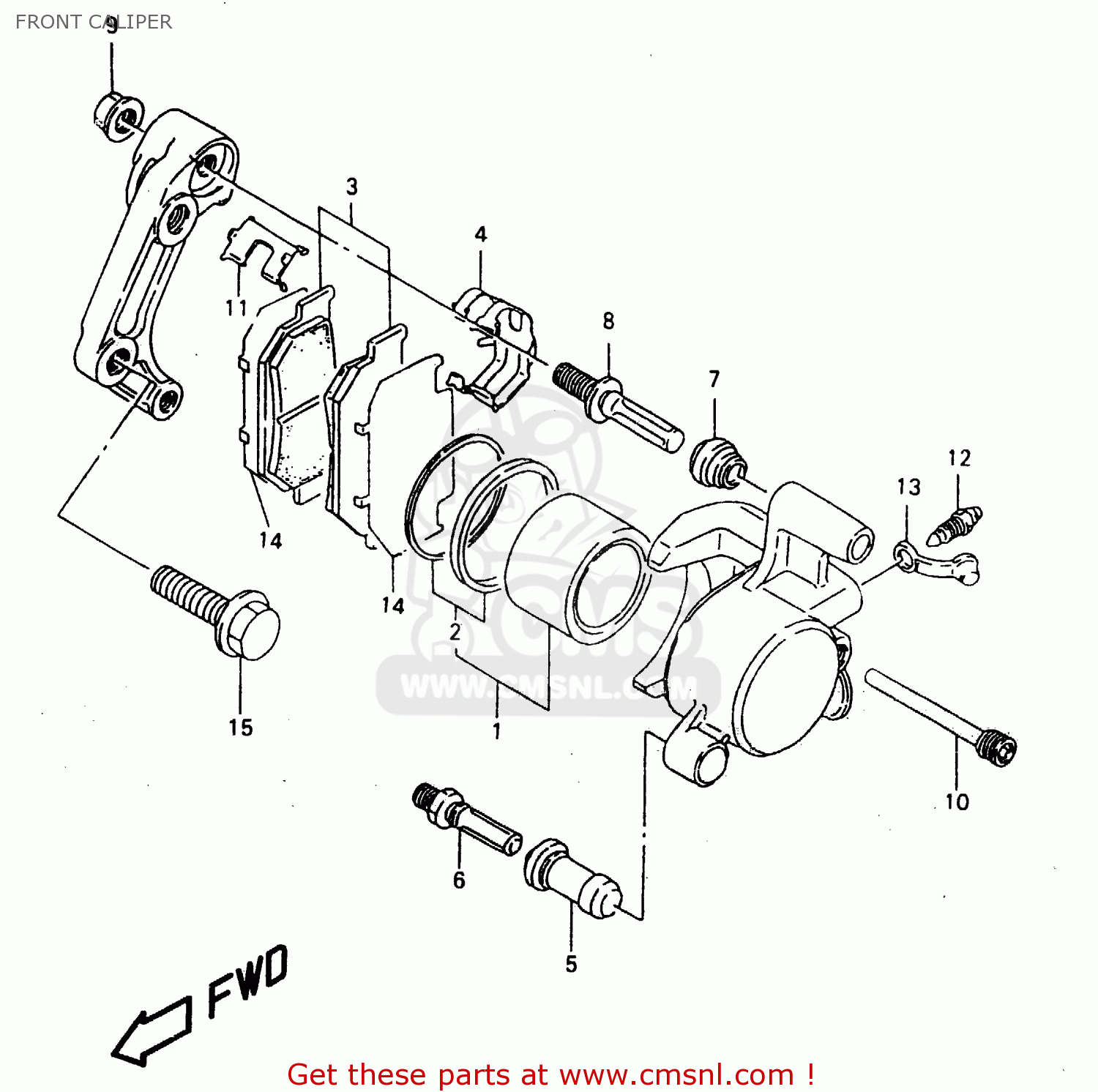 FRONT CALIPER GZ125C 2000 (Y) (E01)