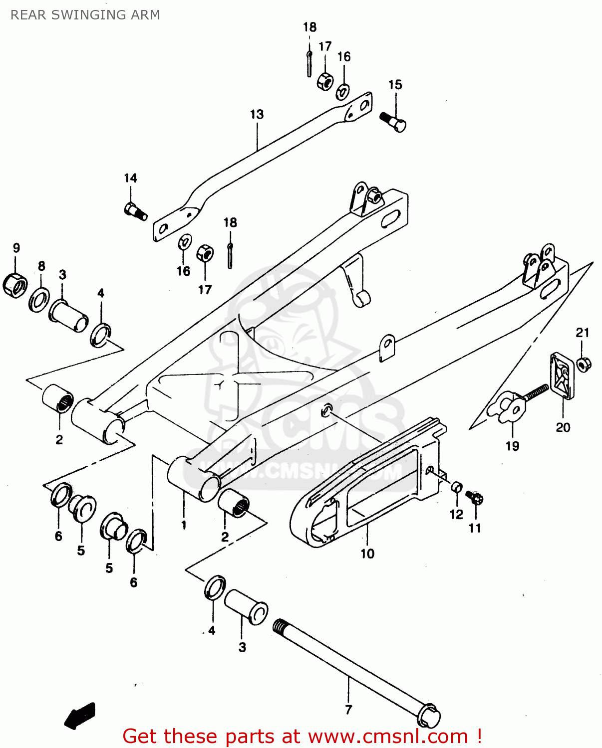 REAR SWINGING ARM GZ125C 2000 (Y) (E01)
