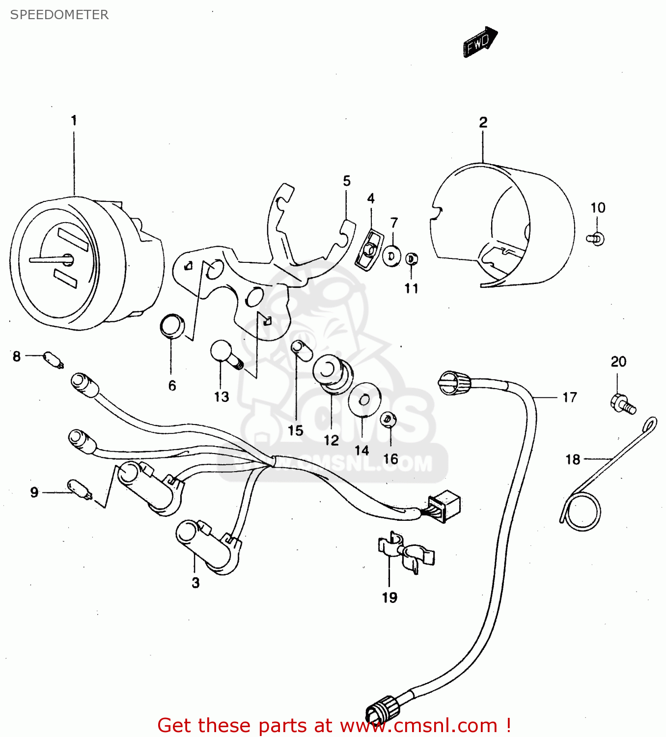 SPEEDOMETER GZ125U 1998 (W) (E22)
