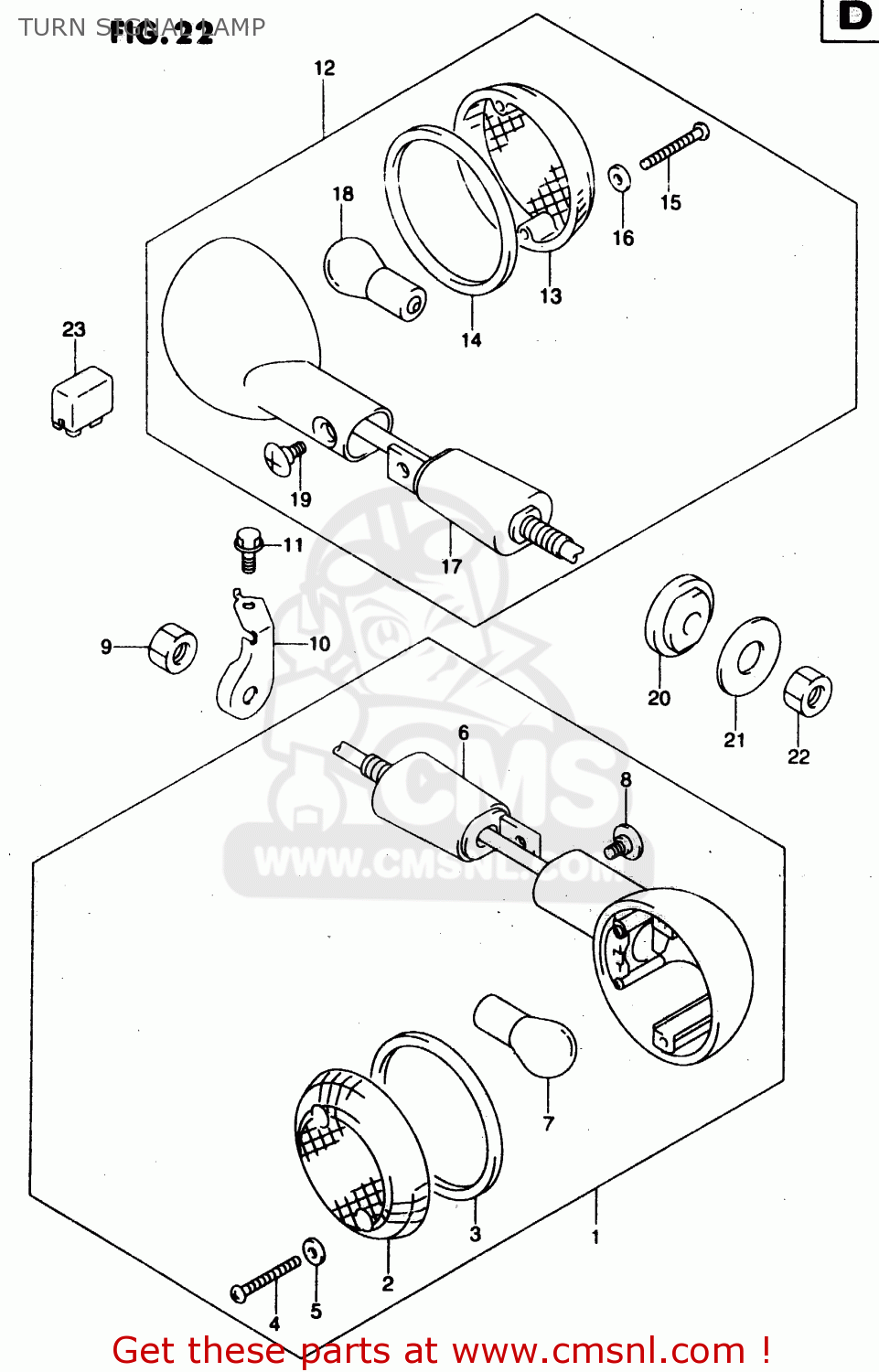 TURN SIGNAL LAMP GZ125U 1998 (W) (E22)