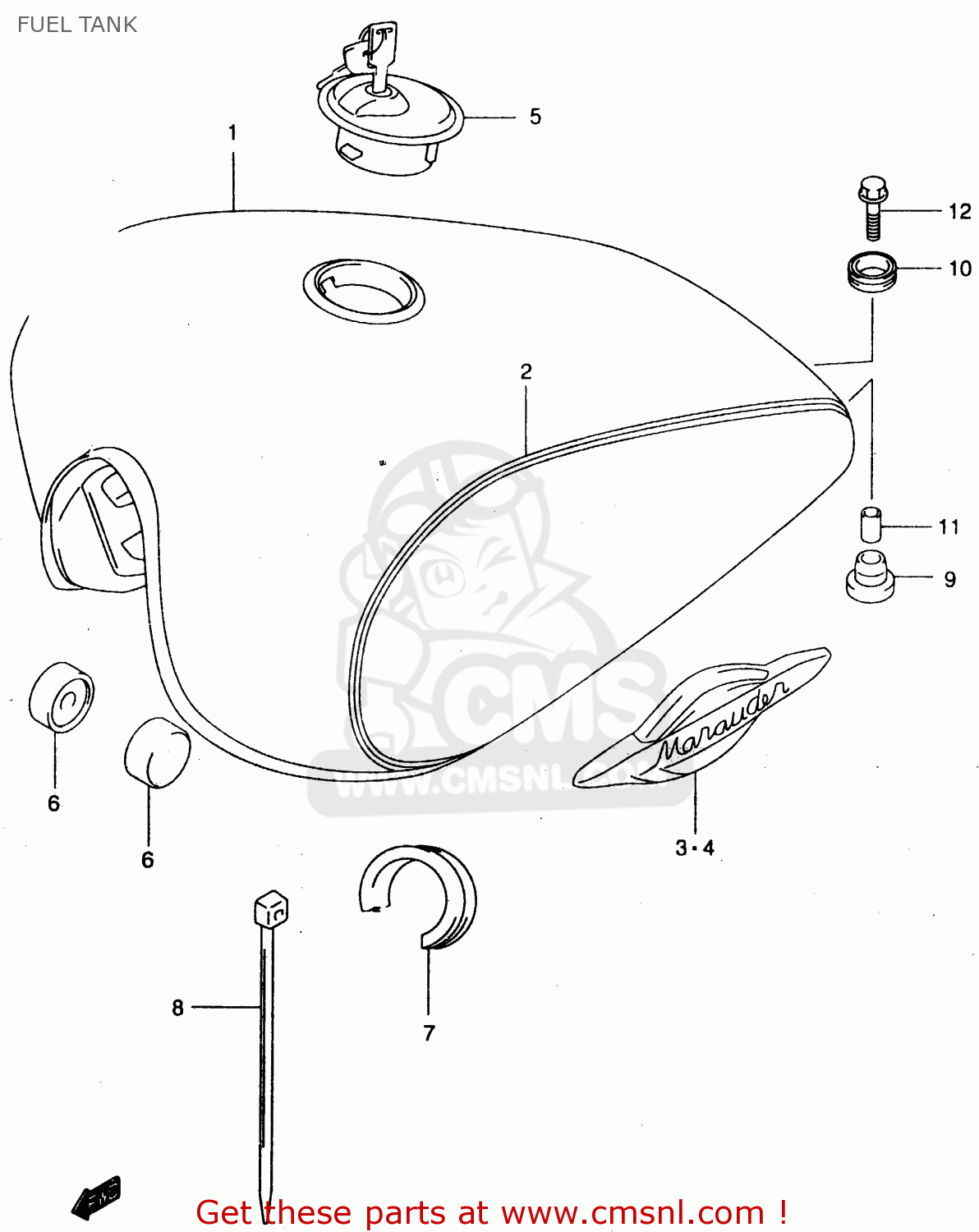 FUEL TANK GZ125U 1998 (W) (E22)