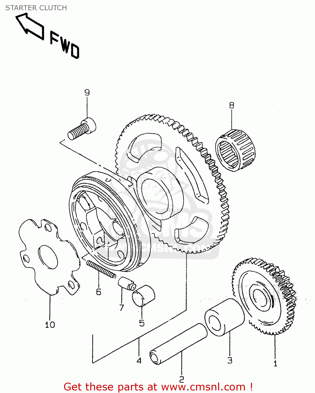 STARTER CLUTCH GZ125U 1998 (W) (E22)
