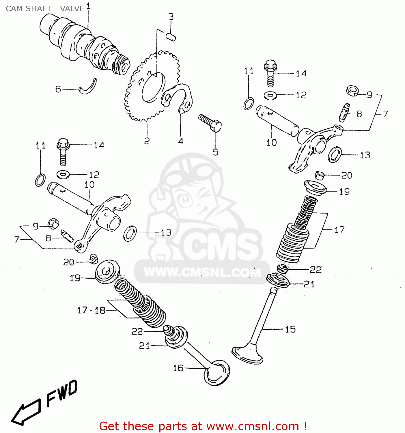 CAM SHAFT - VALVE GZ125U 1998 (W) (E22)