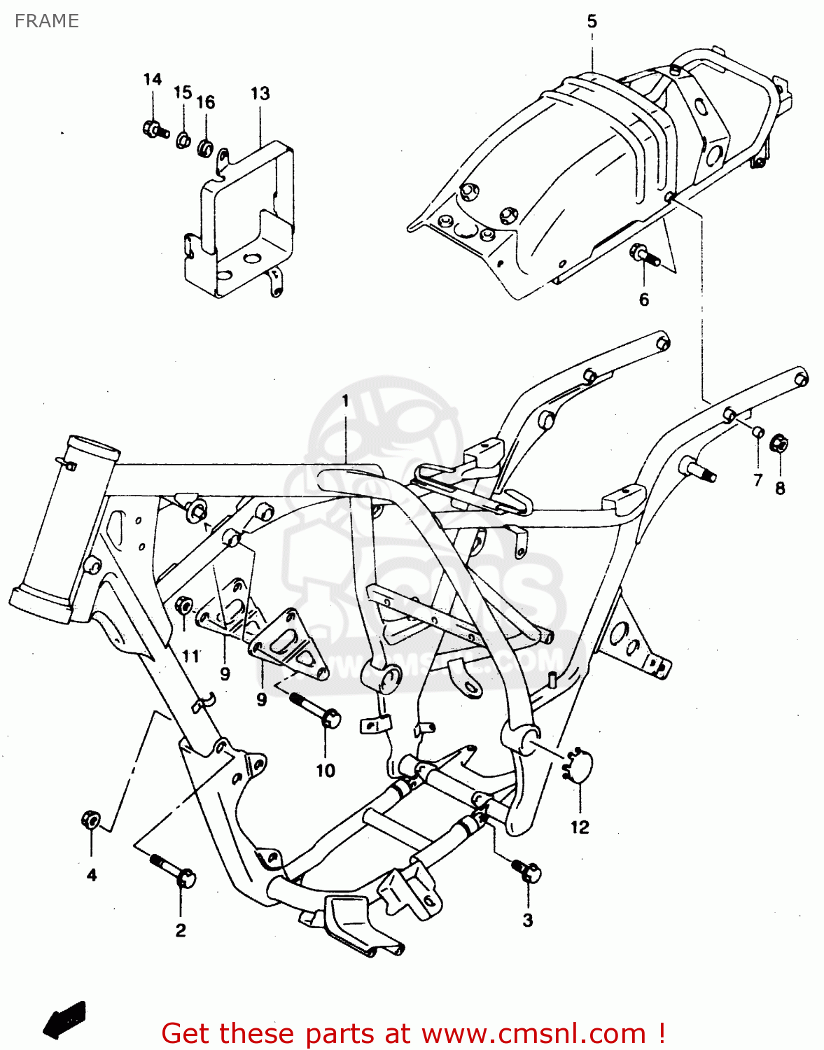 Suzuki GZ125U 2000 (Y) (E01) FRAME - buy original FRAME spares online