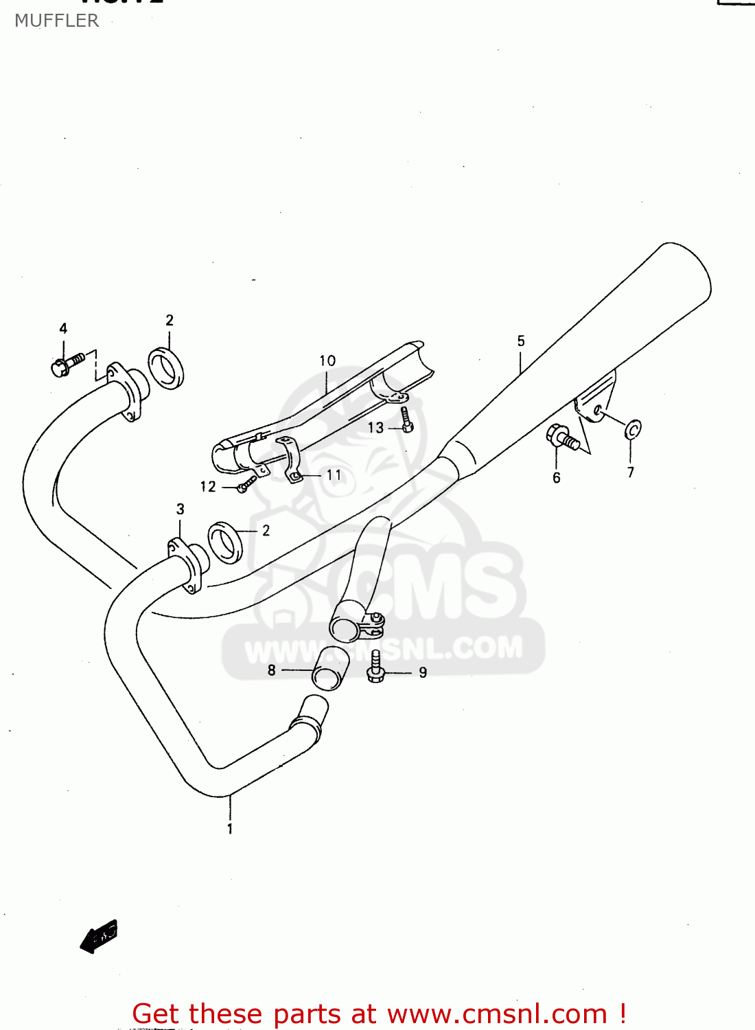 MUFFLER GZ250 1999 (X) (E01 E02 E04 E17 E18 E22 E24 E25 E34)