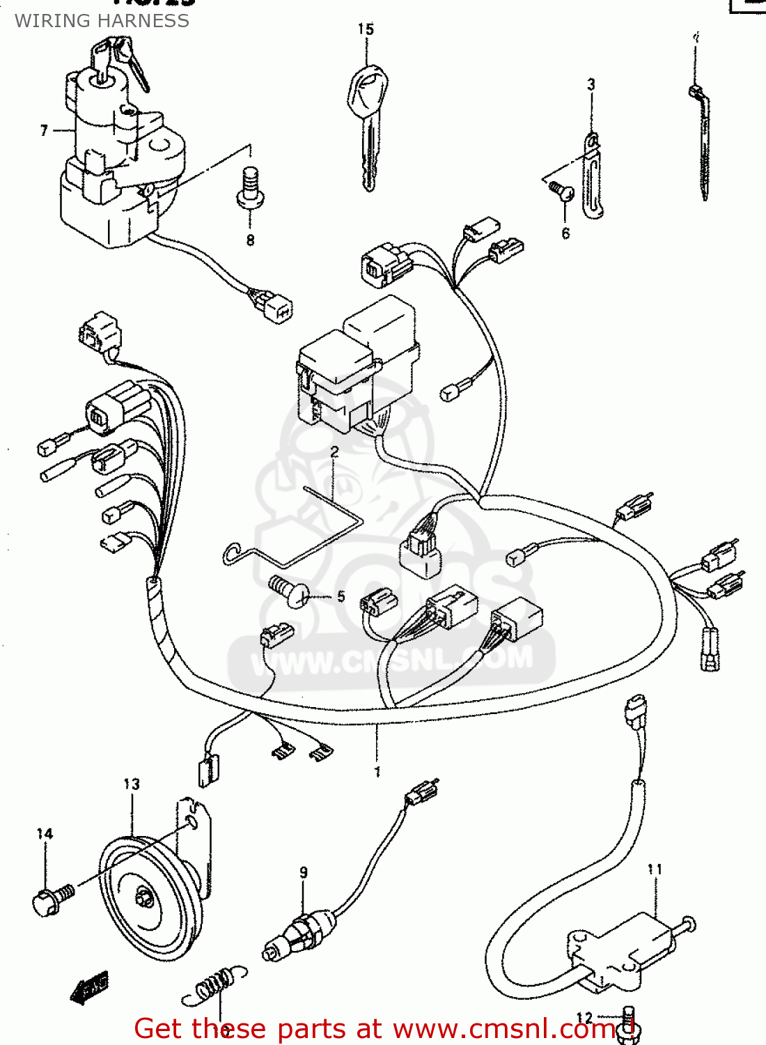 WIRING HARNESS GZ250 1999 (X) (E01 E02 E04 E17 E18 E22 E24 E25 E34)