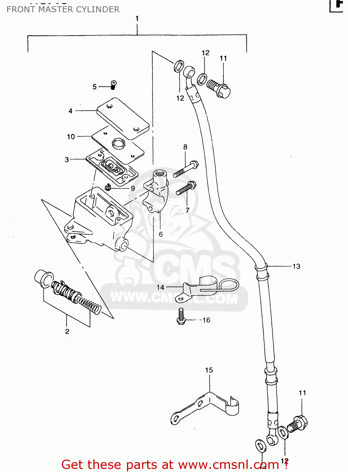 FRONT MASTER CYLINDER GZ250 1999 (X) (E01 E02 E04 E17 E18 E22 E24 E25 E34)