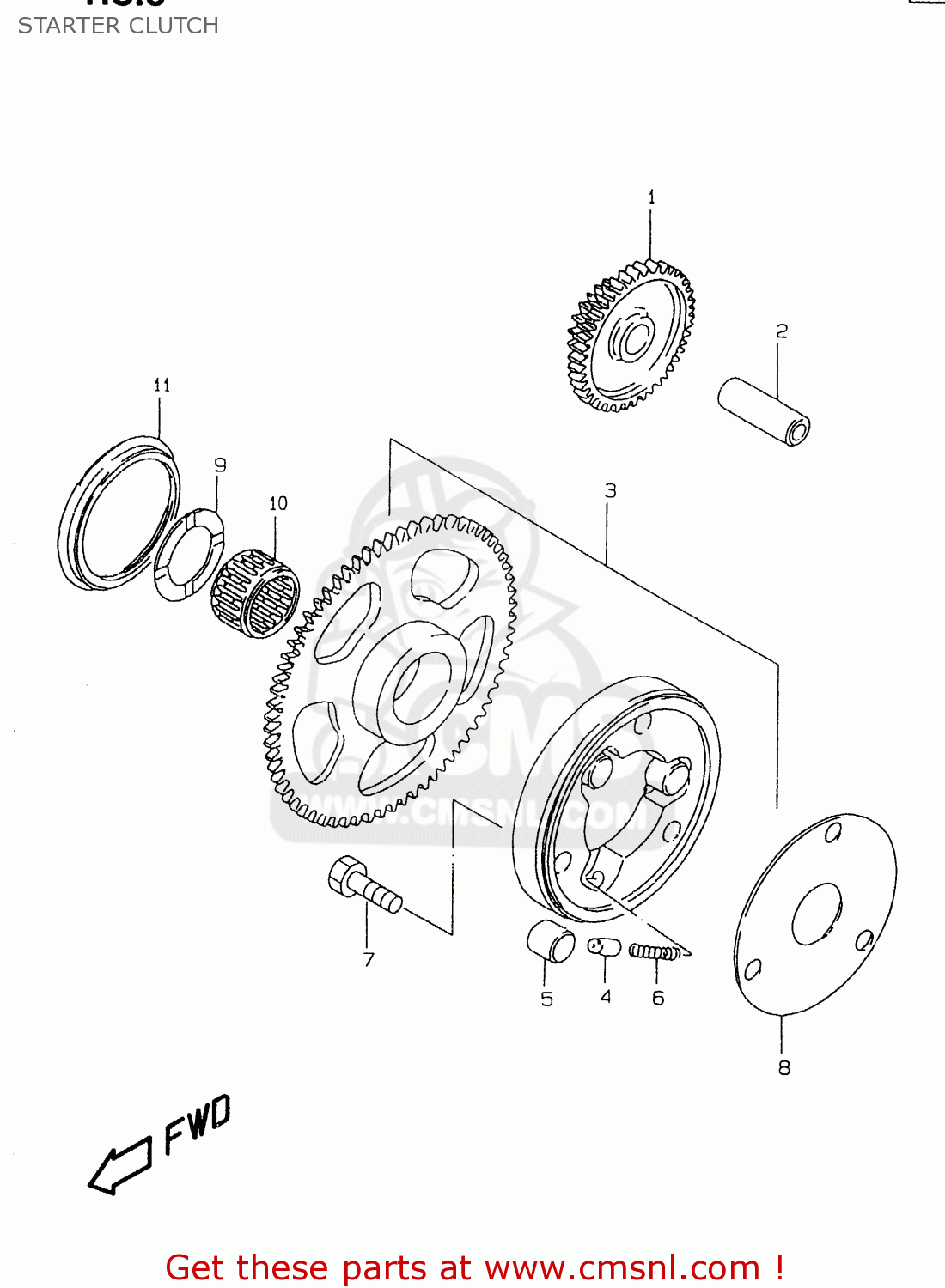 STARTER CLUTCH GZ250 1999 (X) (E01 E02 E04 E17 E18 E22 E24 E25 E34)