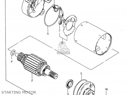 STARTING MOTOR - GZ250 1999 (X) (E01 E02 E04 E17 E18 E22 E24 E25 E34)