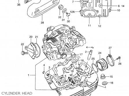 CYLINDER HEAD - GZ250 1999 (X) (E01 E02 E04 E17 E18 E22 E24 E25 E34)