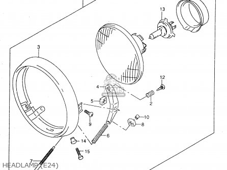 HEADLAMP (E24) - GZ250 1999 (X) (E01 E02 E04 E17 E18 E22 E24 E25 E34)