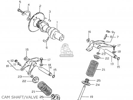 CAM SHAFT/VALVE - GZ250 1999 (X) (E01 E02 E04 E17 E18 E22 E24 E25 E34)