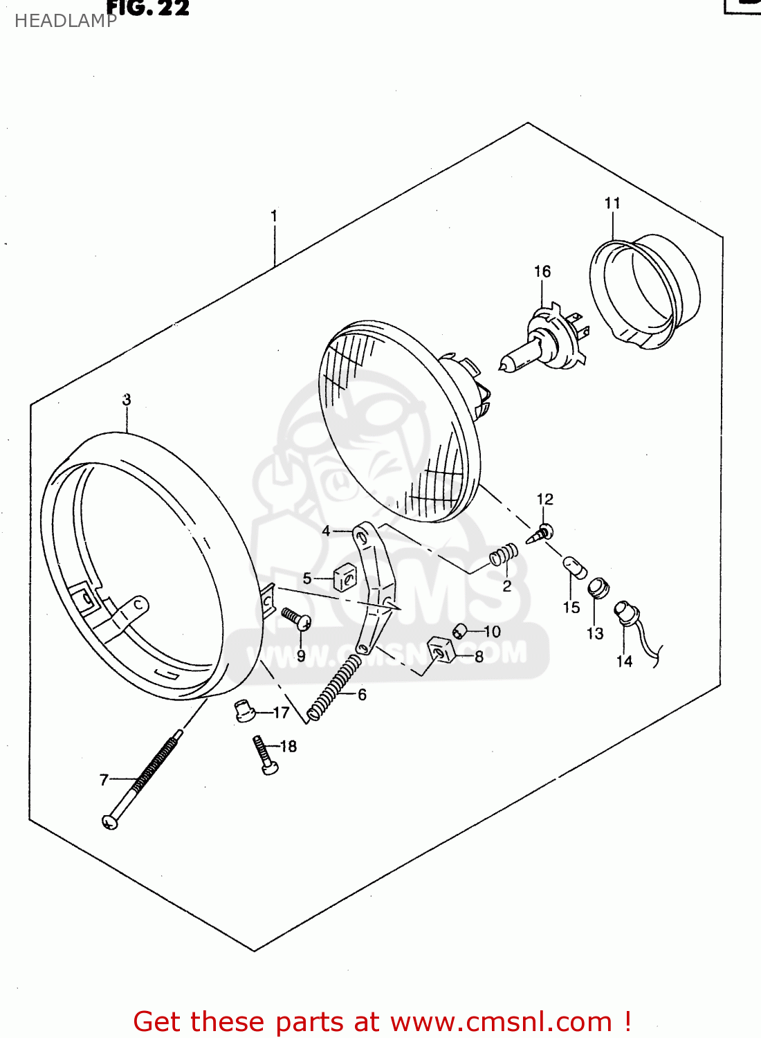 HEADLAMP GZ250 2000 (Y) (E01)