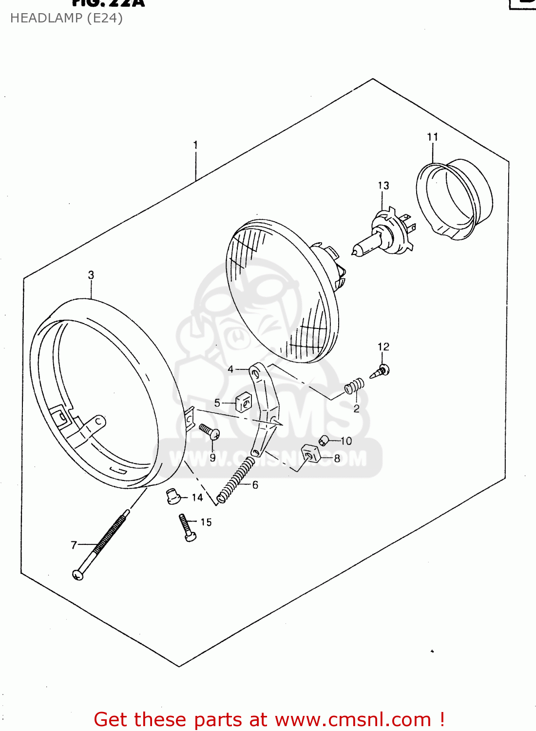 HEADLAMP (E24) GZ250 2000 (Y) (E01)