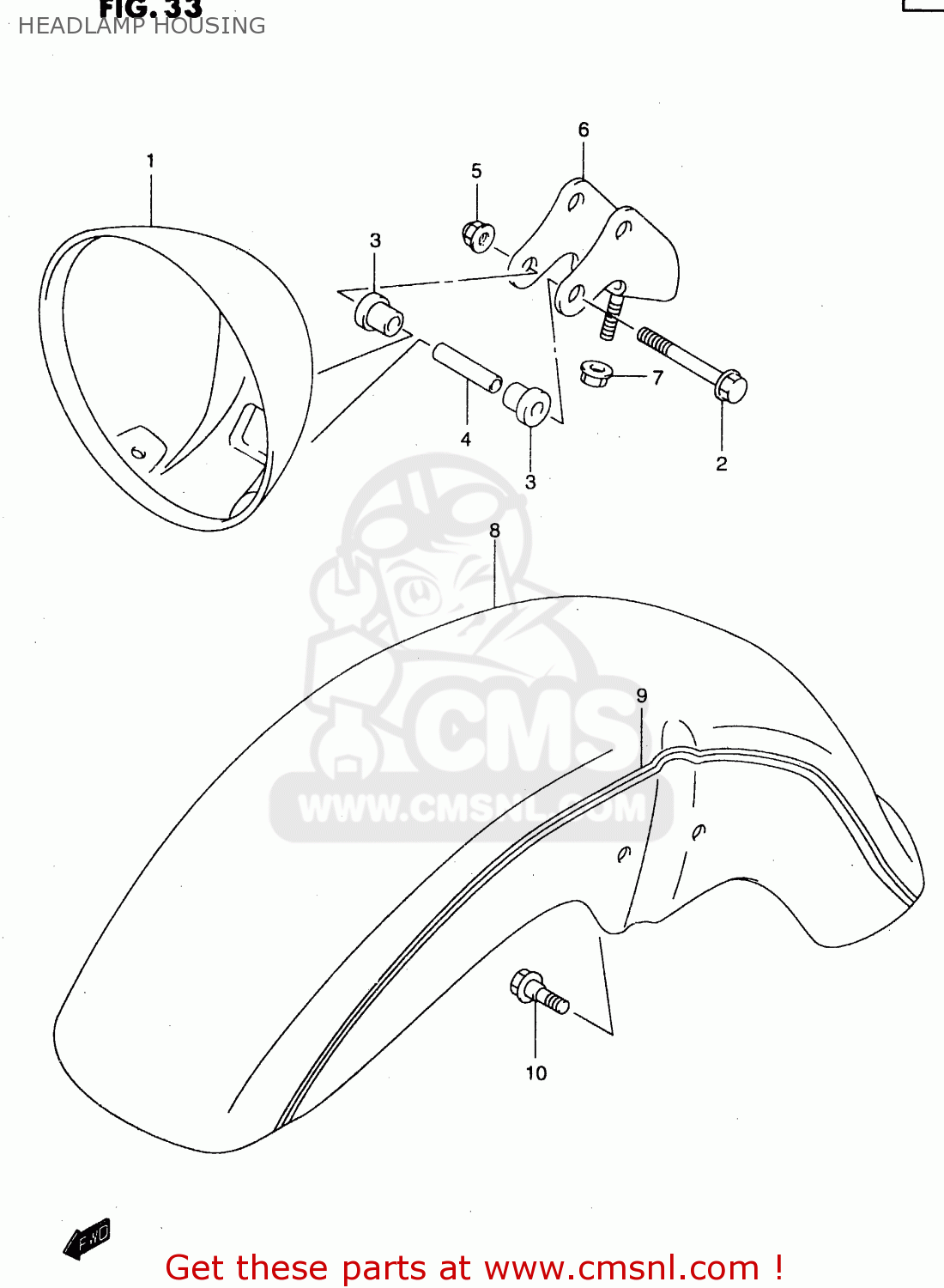 HEADLAMP HOUSING GZ250 2000 (Y) (E01)