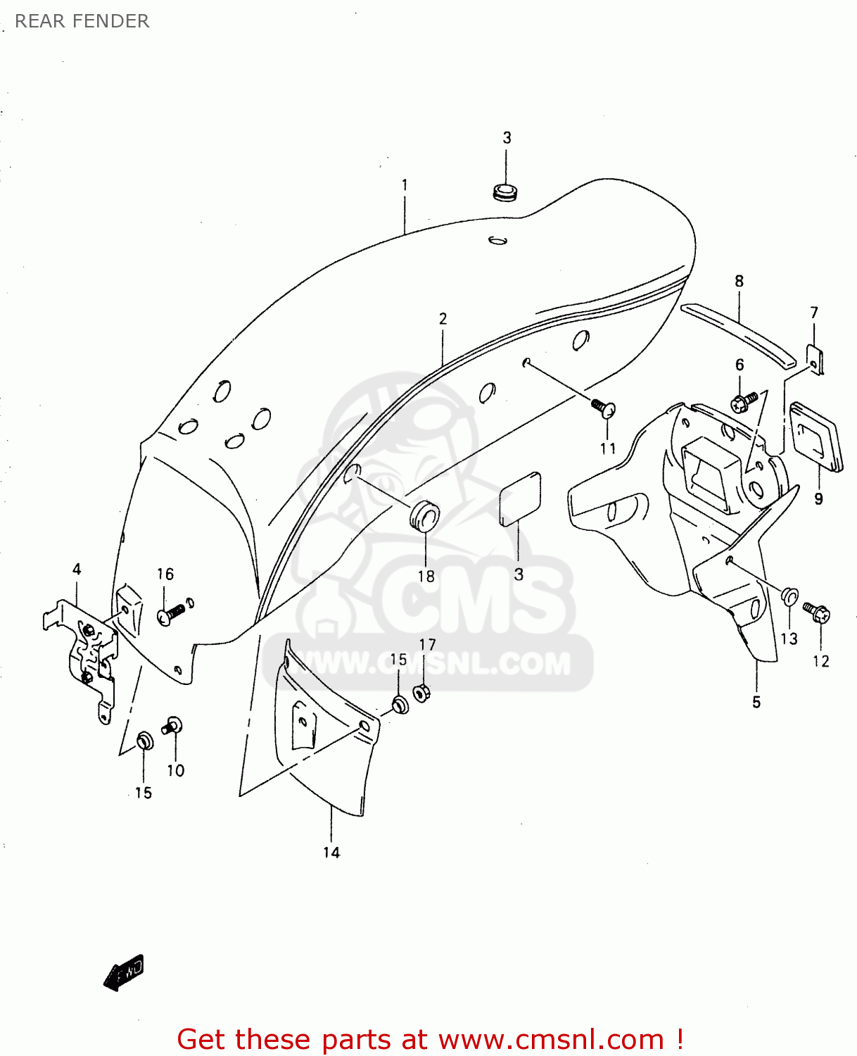 REAR FENDER GZ250 2000 (Y) (E01)