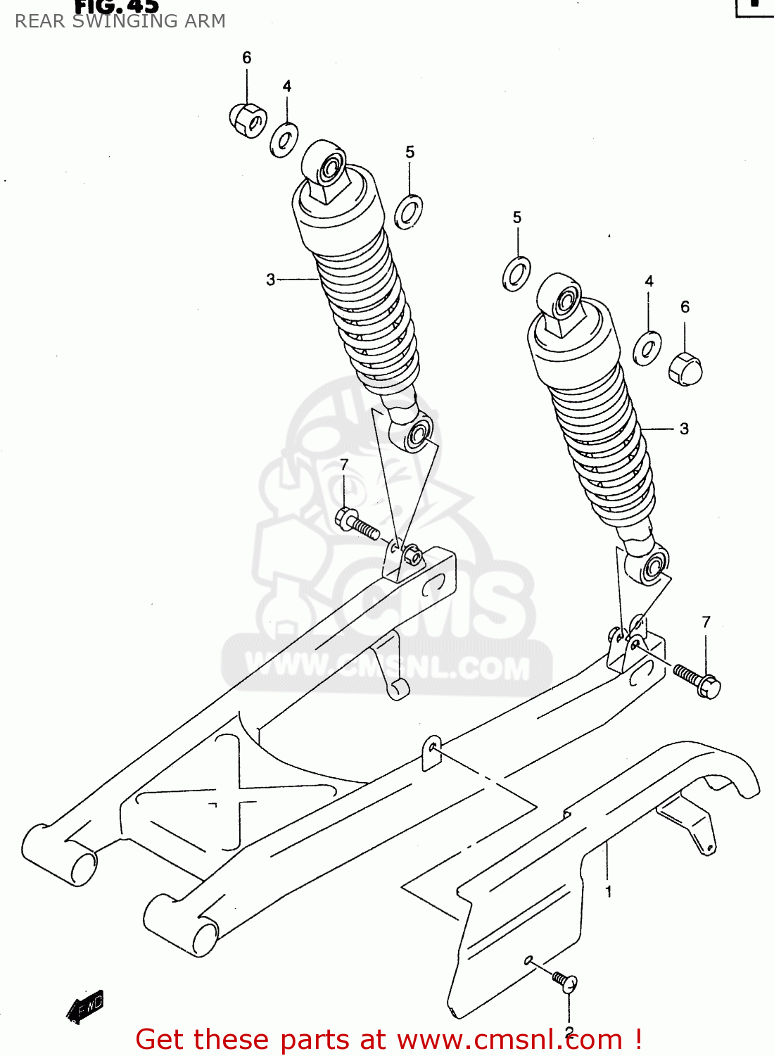 REAR SWINGING ARM GZ250 2000 (Y) (E01)