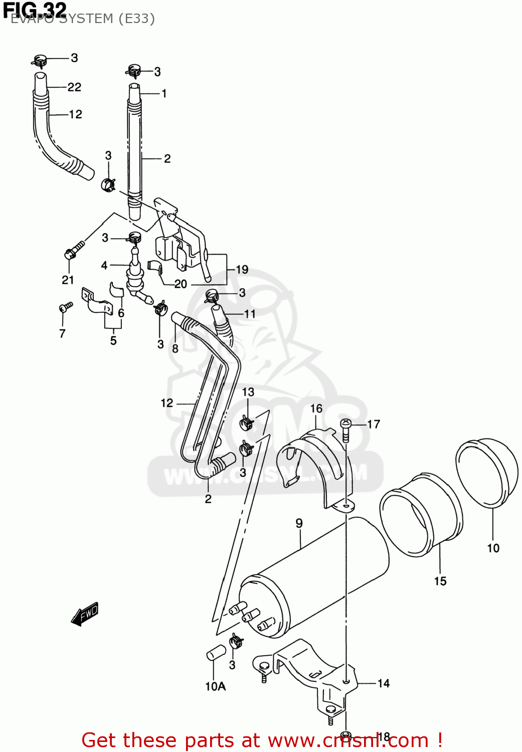EVAPO SYSTEM (E33) GZ250 MARAUDER 1999 (X) USA (E03)