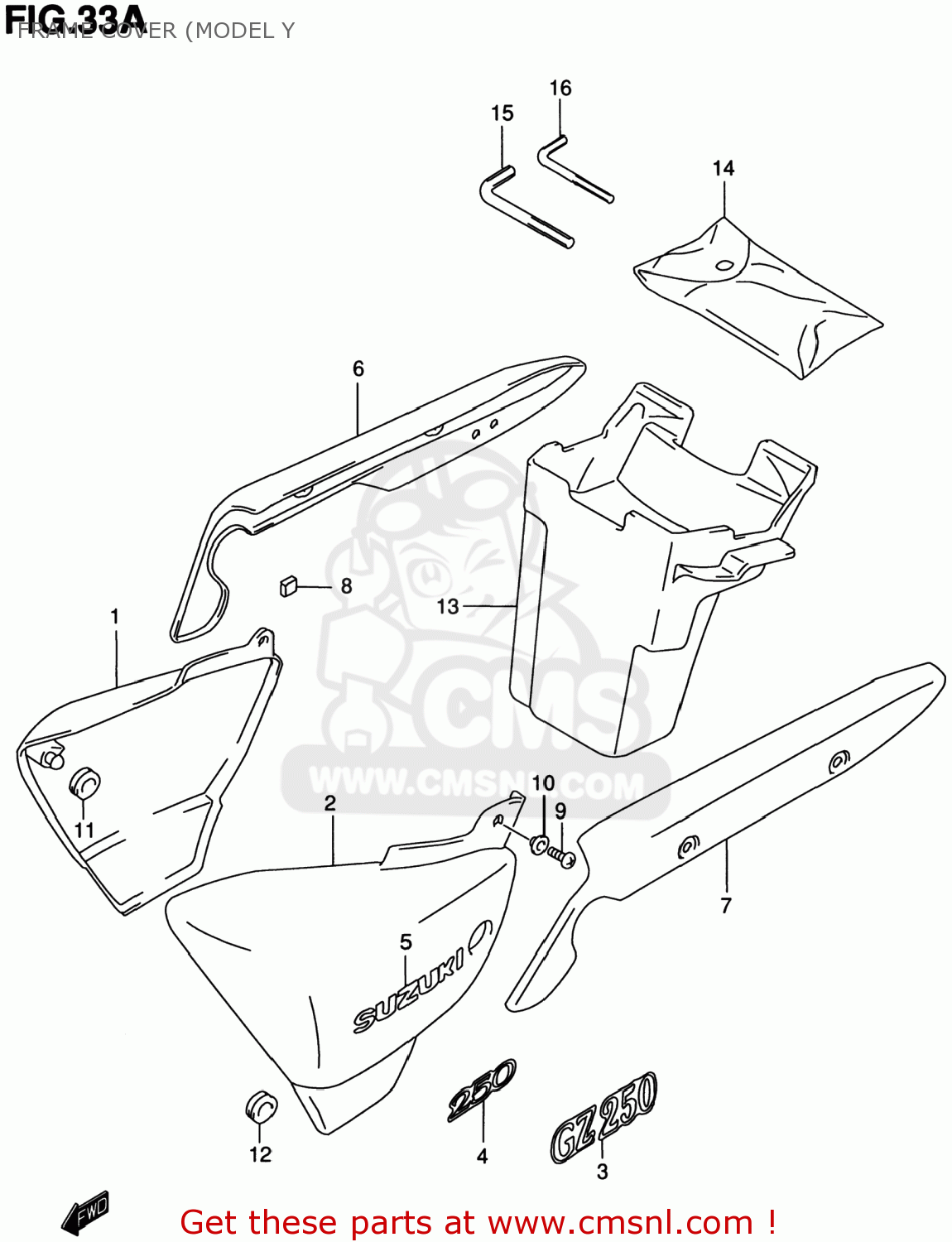 FRAME COVER (MODEL Y GZ250 MARAUDER 1999 (X) USA (E03)