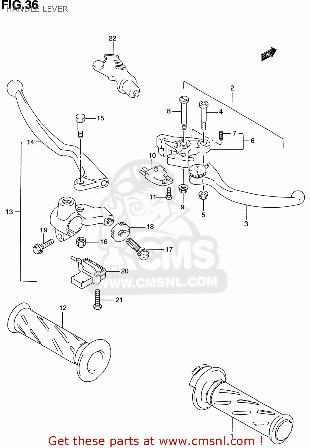 HANDLE LEVER GZ250 MARAUDER 1999 (X) USA (E03)