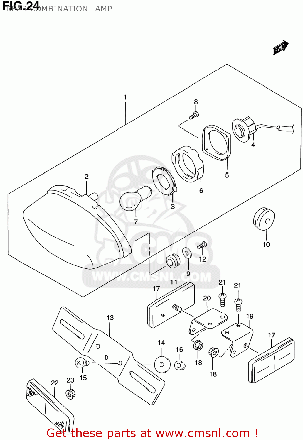 REAR COMBINATION LAMP GZ250 MARAUDER 1999 (X) USA (E03)