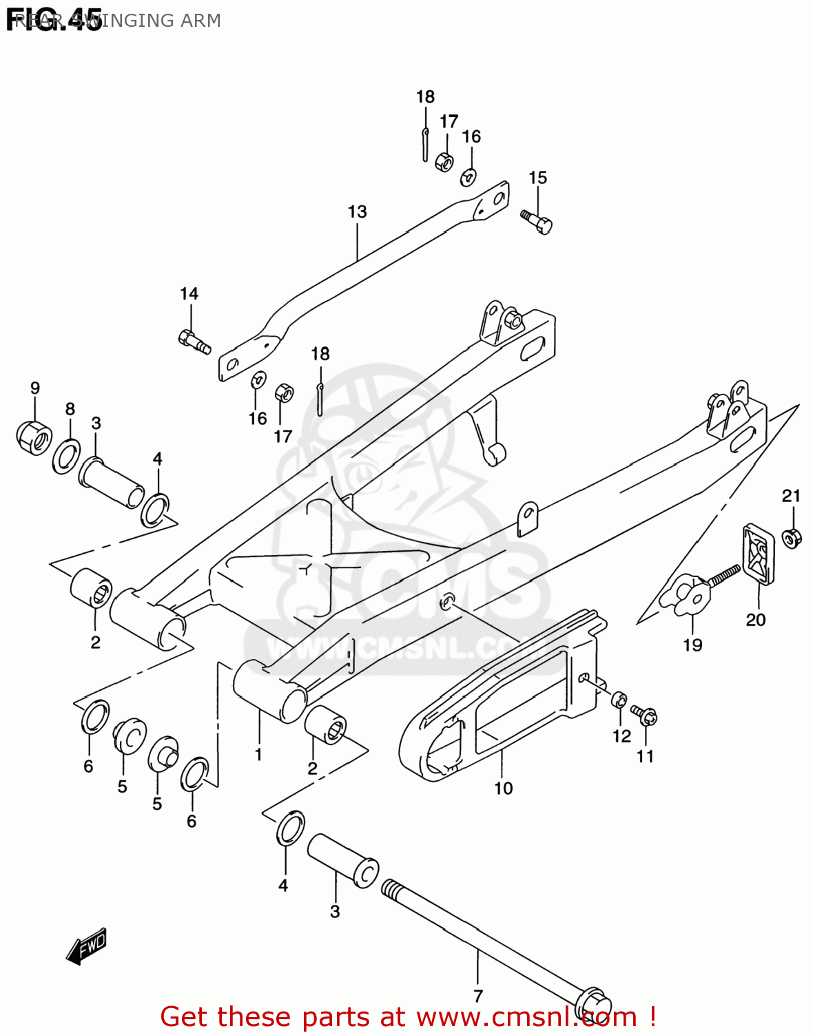 REAR SWINGING ARM GZ250 MARAUDER 1999 (X) USA (E03)
