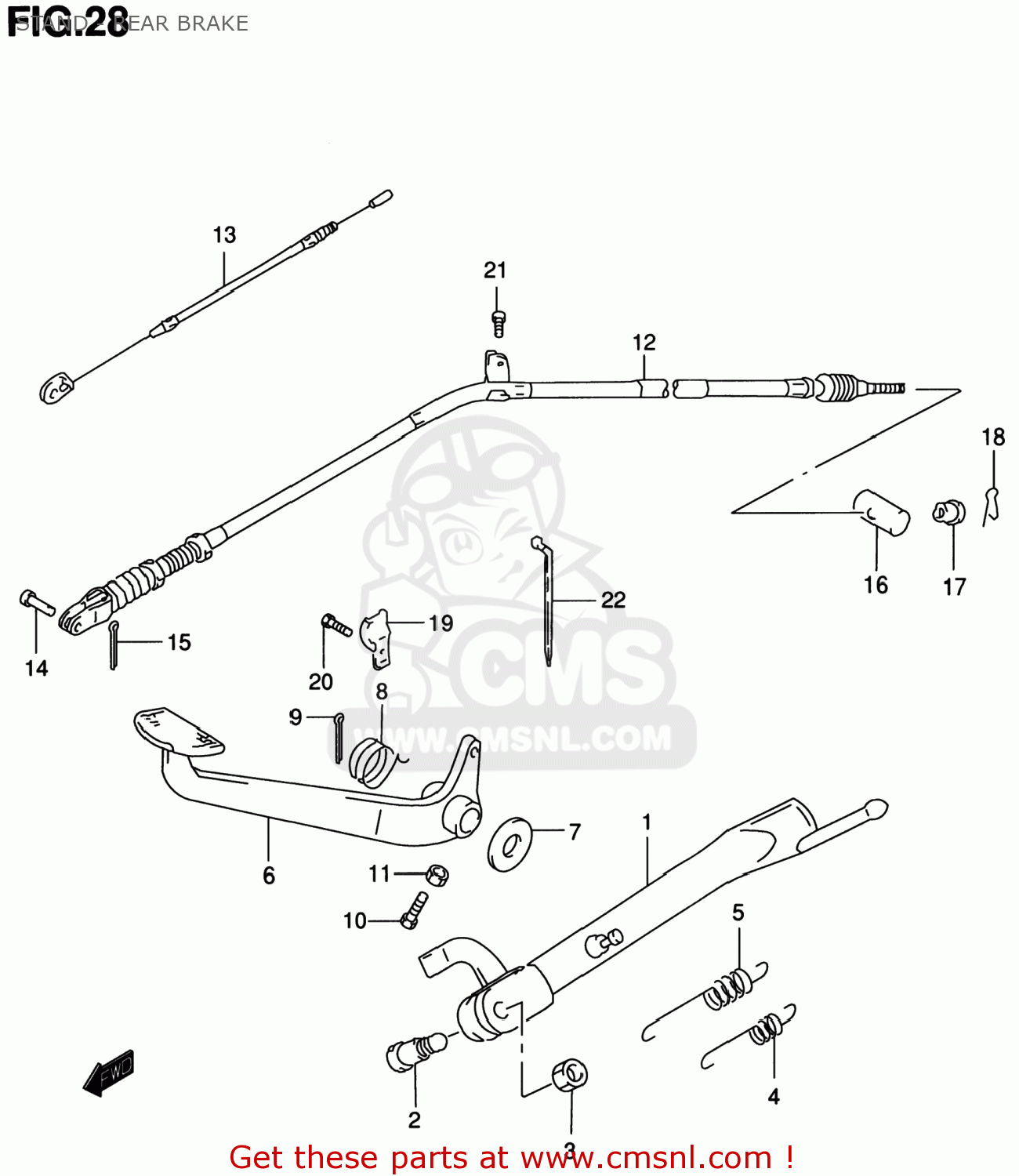 STAND - REAR BRAKE GZ250 MARAUDER 1999 (X) USA (E03)