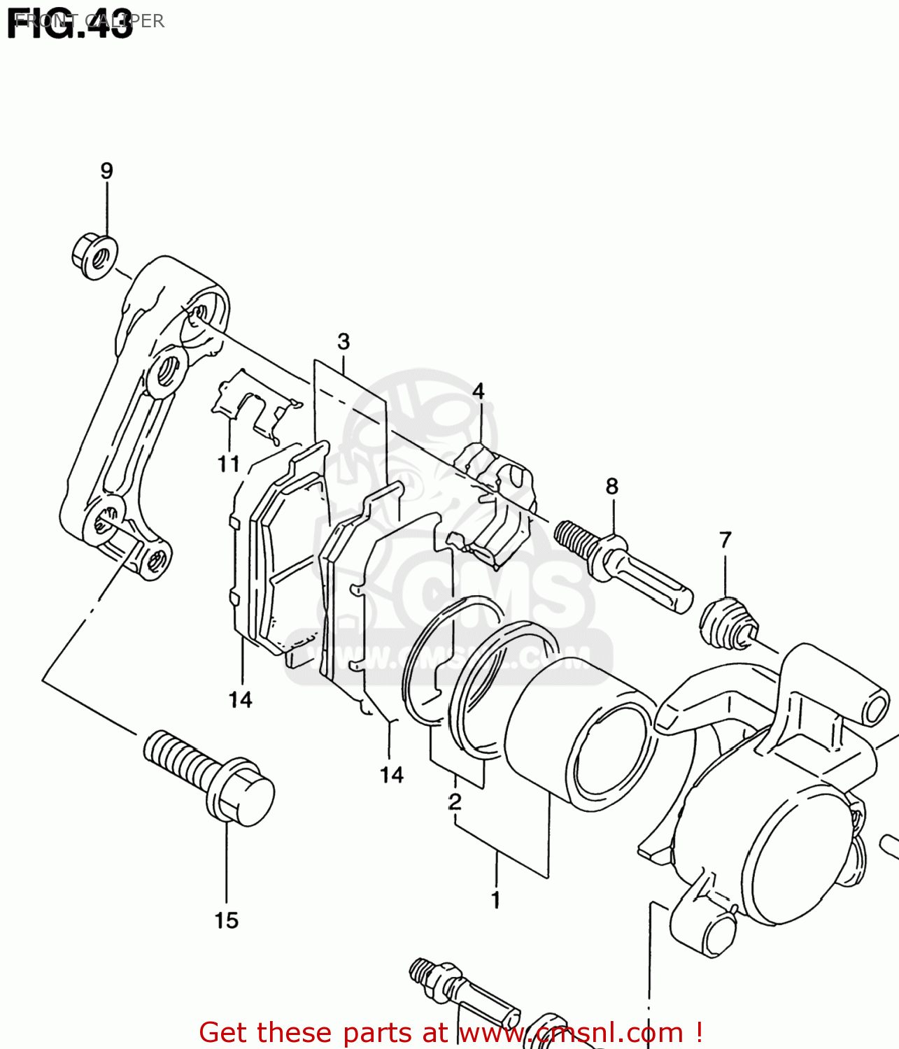 FRONT CALIPER GZ250 MARAUDER 2000 (Y) USA (E03)
