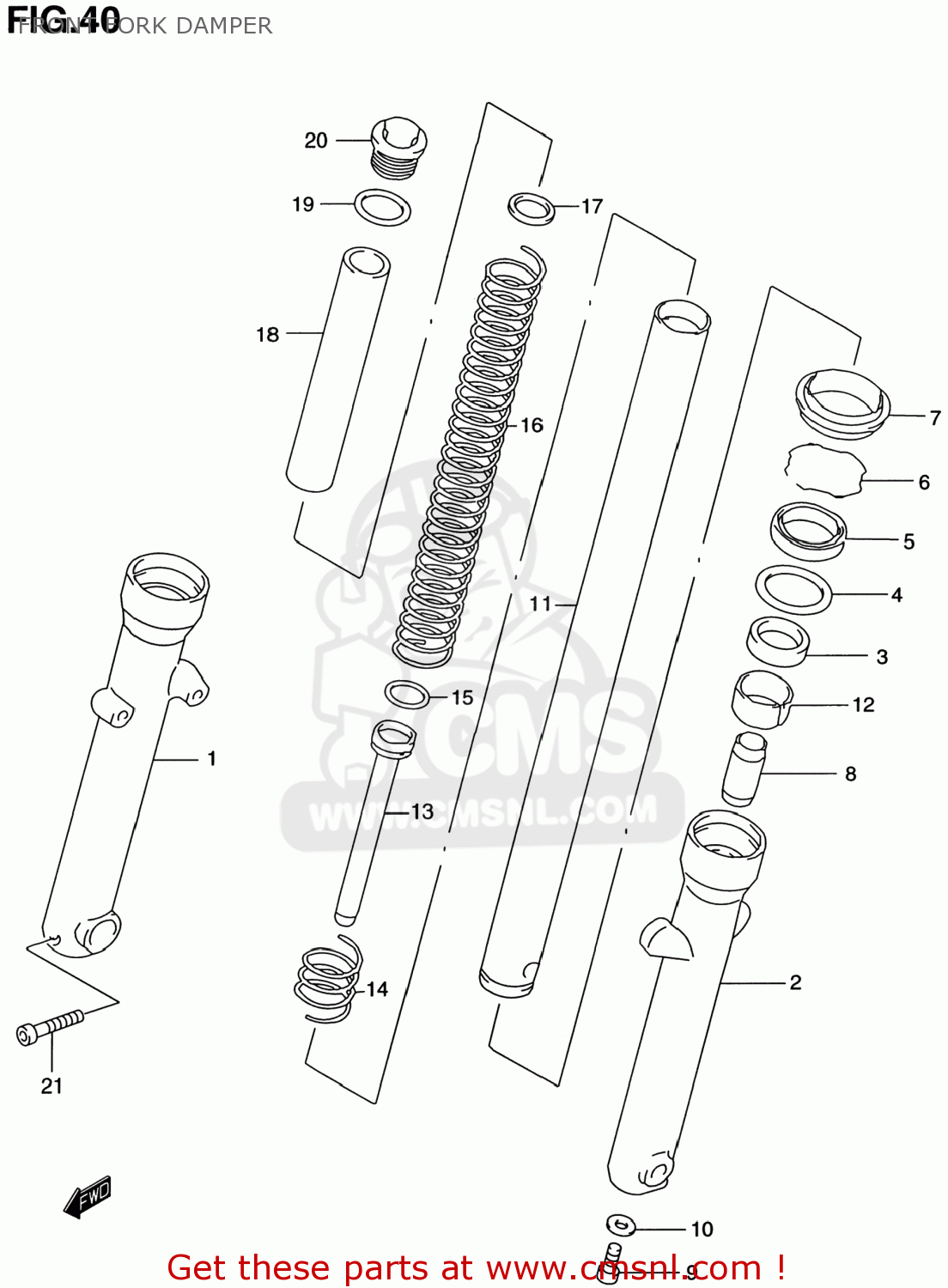 FRONT FORK DAMPER GZ250 MARAUDER 2000 (Y) USA (E03)