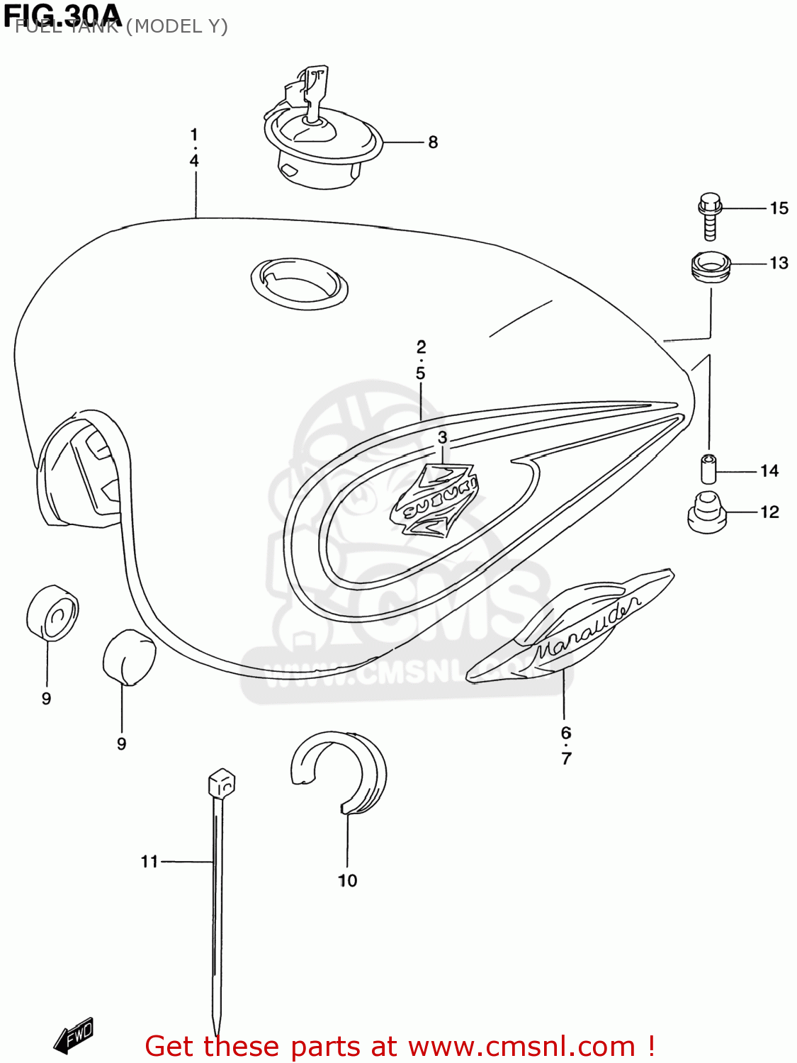 FUEL TANK (MODEL Y) GZ250 MARAUDER 2000 (Y) USA (E03)