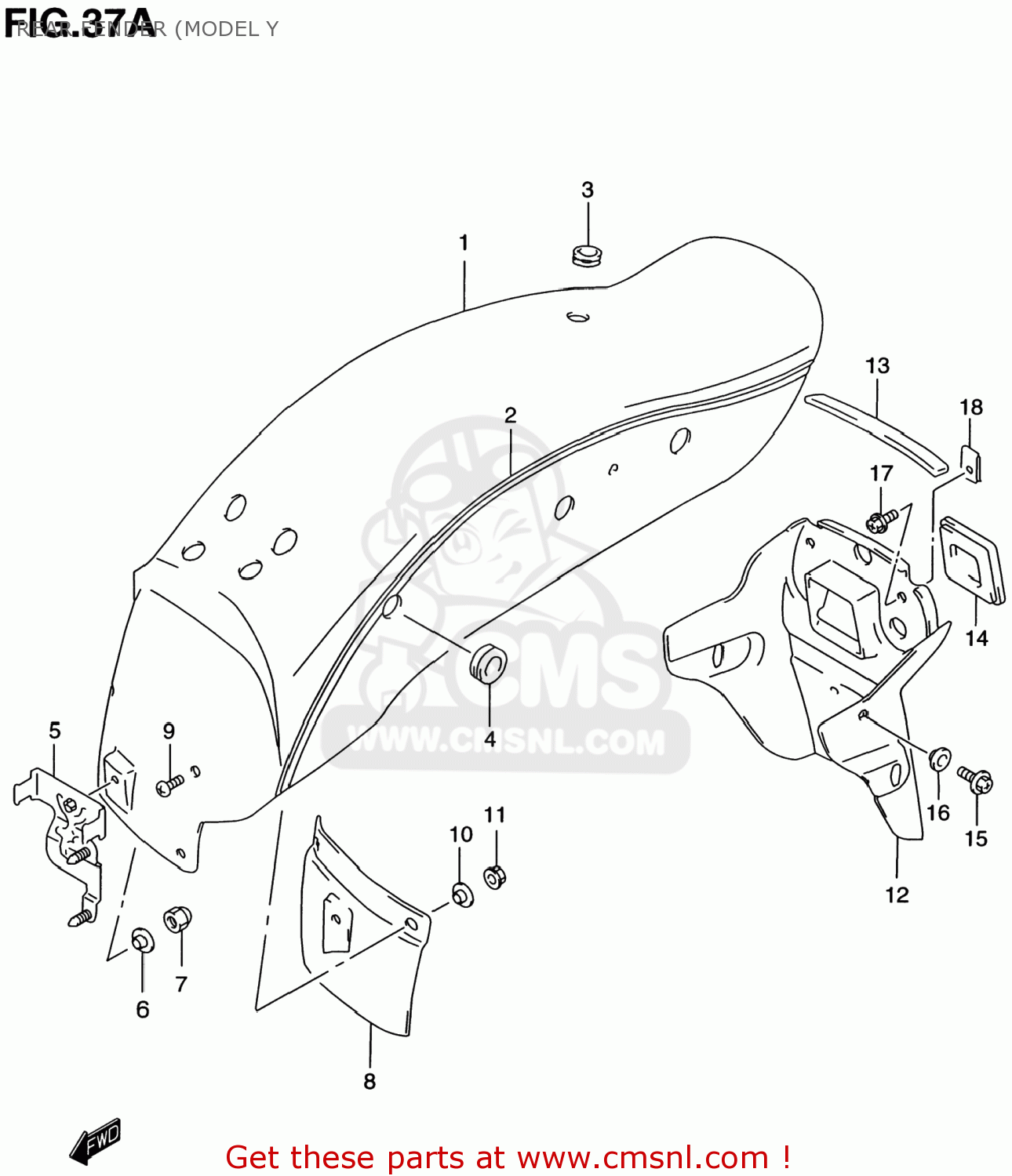 REAR FENDER (MODEL Y GZ250 MARAUDER 2000 (Y) USA (E03)