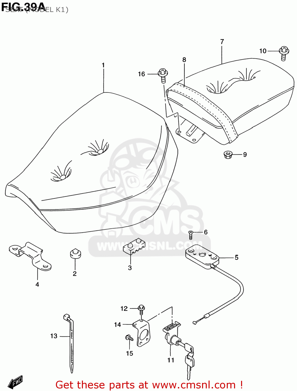 SEAT (MODEL K1) GZ250 MARAUDER 2000 (Y) USA (E03)