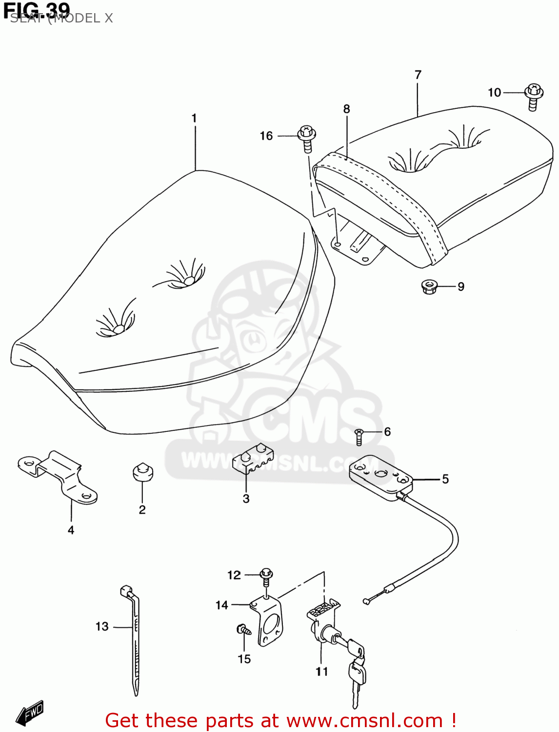 SEAT (MODEL X GZ250 MARAUDER 2000 (Y) USA (E03)