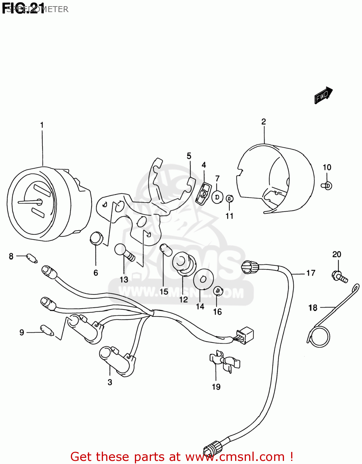 SPEEDOMETER GZ250 MARAUDER 2000 (Y) USA (E03)