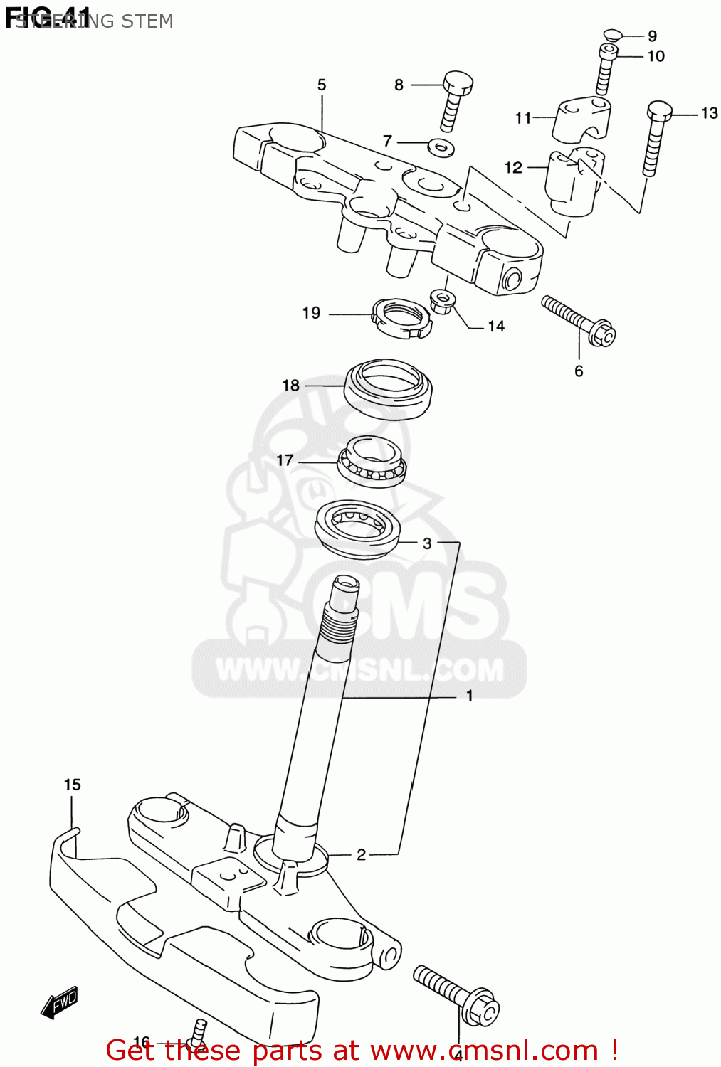 STEERING STEM GZ250 MARAUDER 2000 (Y) USA (E03)
