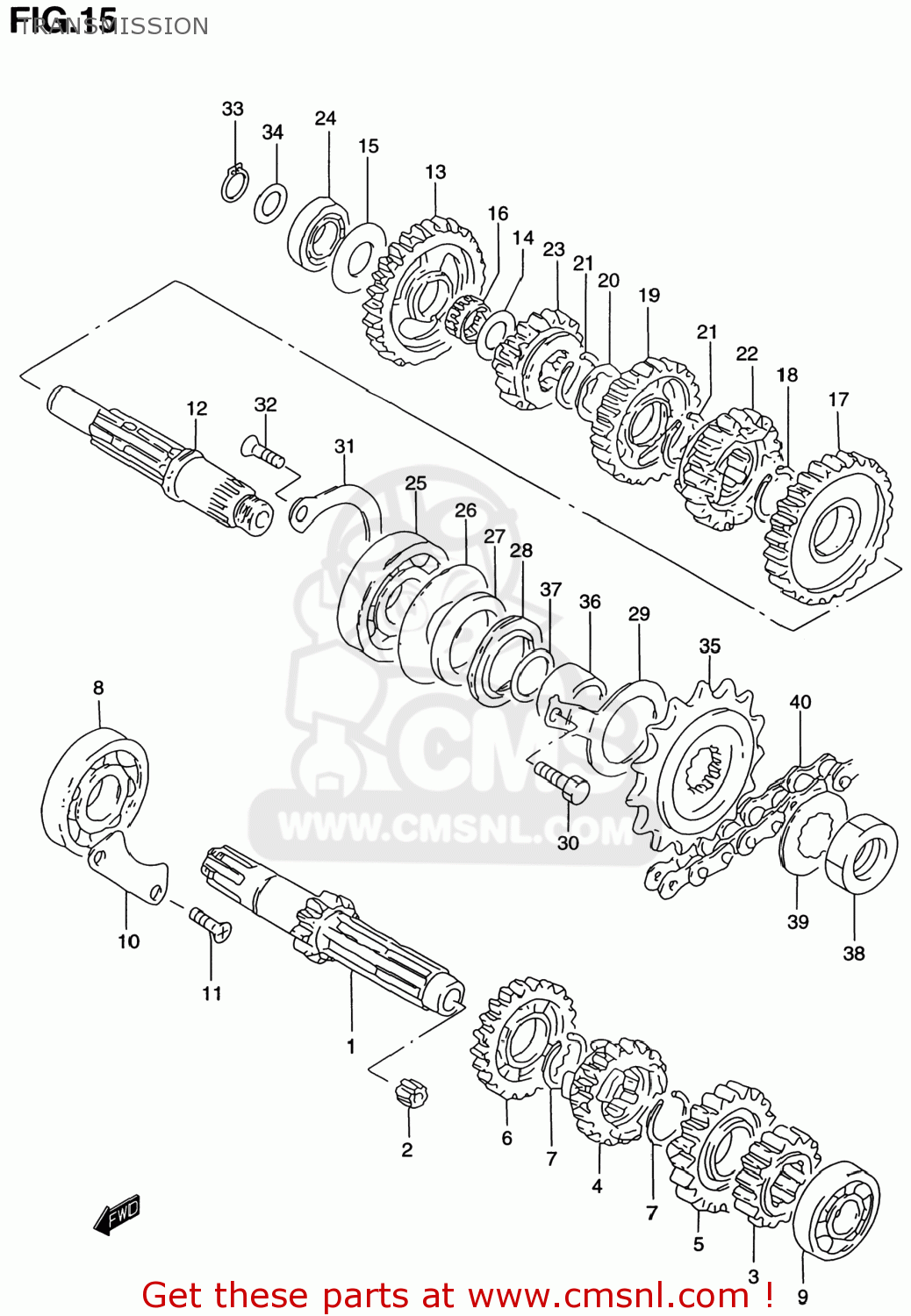 TRANSMISSION GZ250 MARAUDER 2000 (Y) USA (E03)