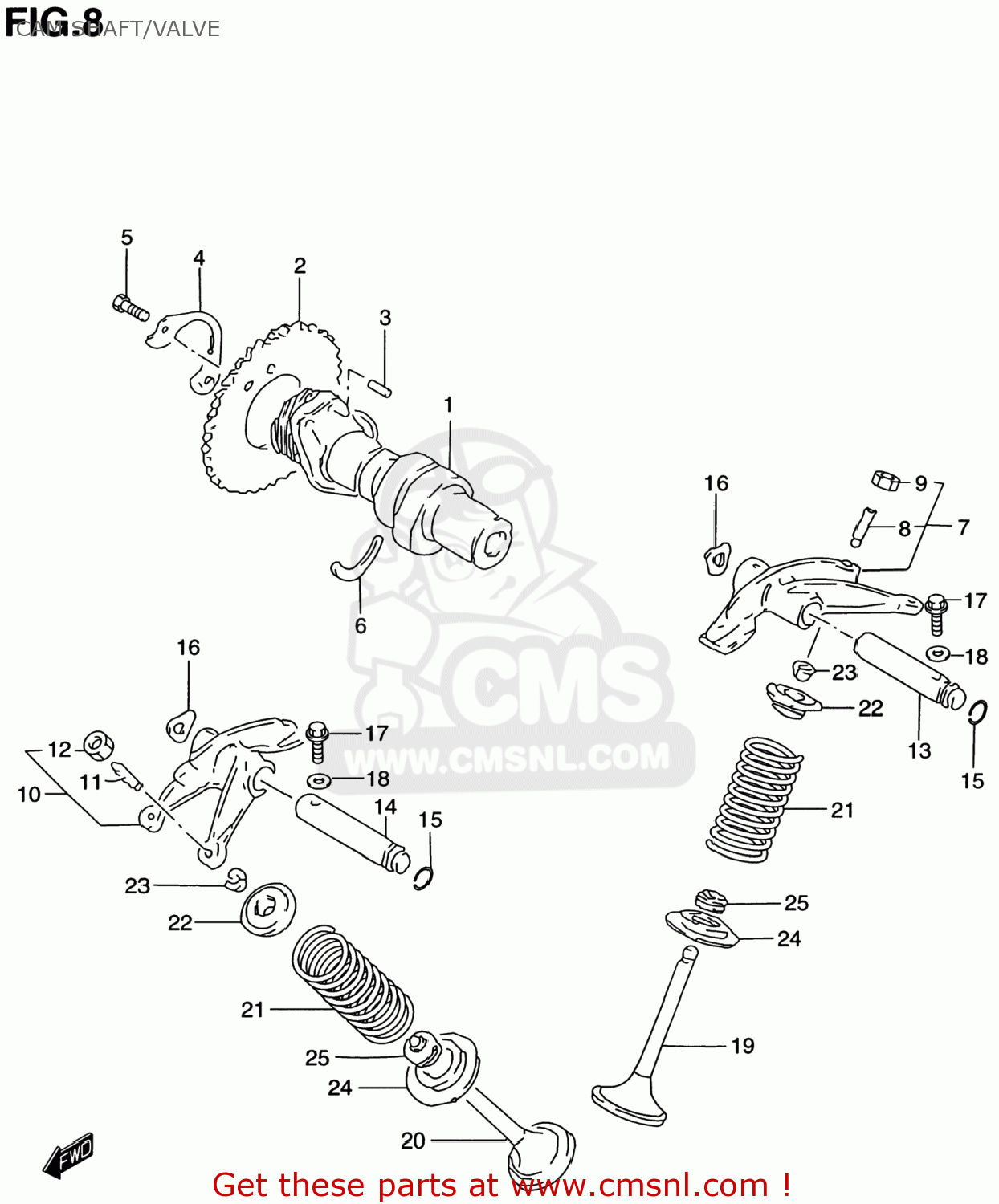 CAM SHAFT/VALVE GZ250 MARAUDER 2001 (K1) USA (E03)