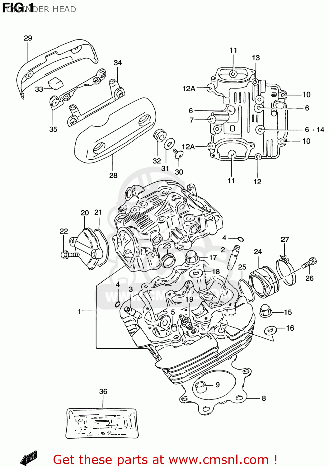 CYLINDER HEAD GZ250 MARAUDER 2001 (K1) USA (E03)