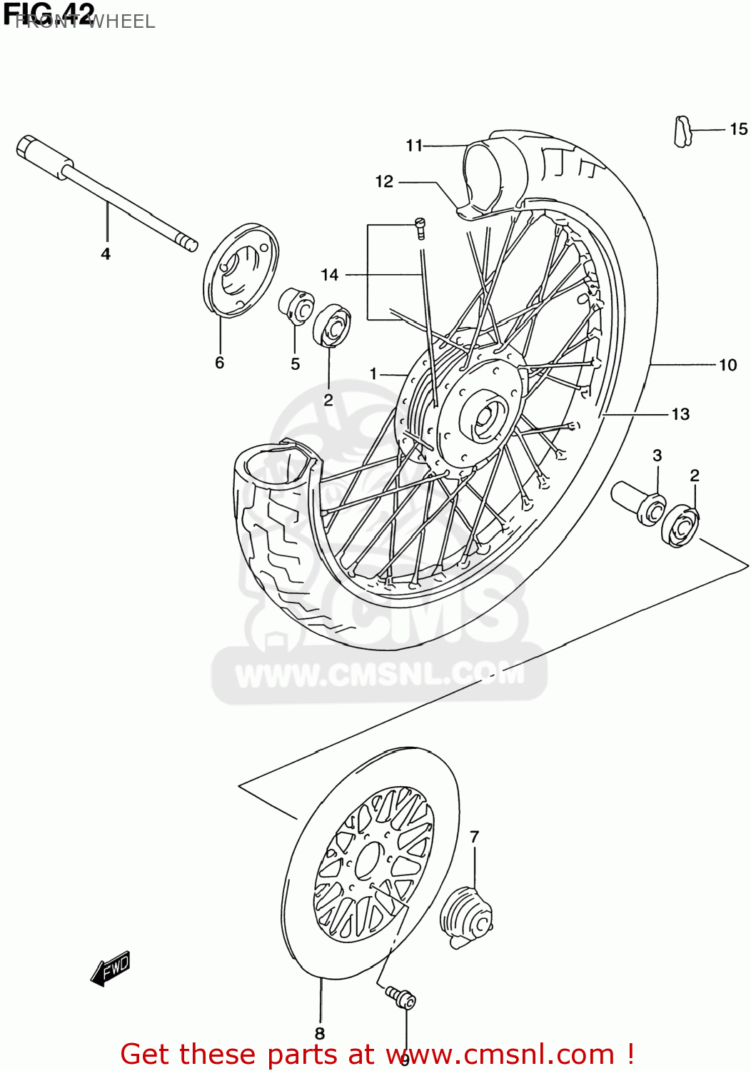 FRONT WHEEL GZ250 MARAUDER 2001 (K1) USA (E03)