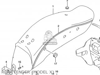 REAR FENDER (MODEL X) - GZ250 MARAUDER 2001 (K1) USA (E03)