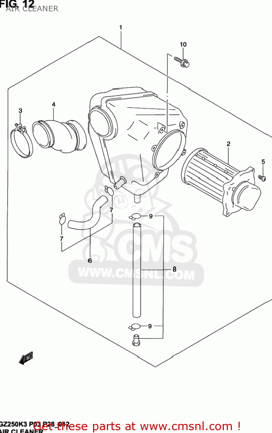 AIR CLEANER GZ250 MARAUDER 2002 (K2) USA (E03)