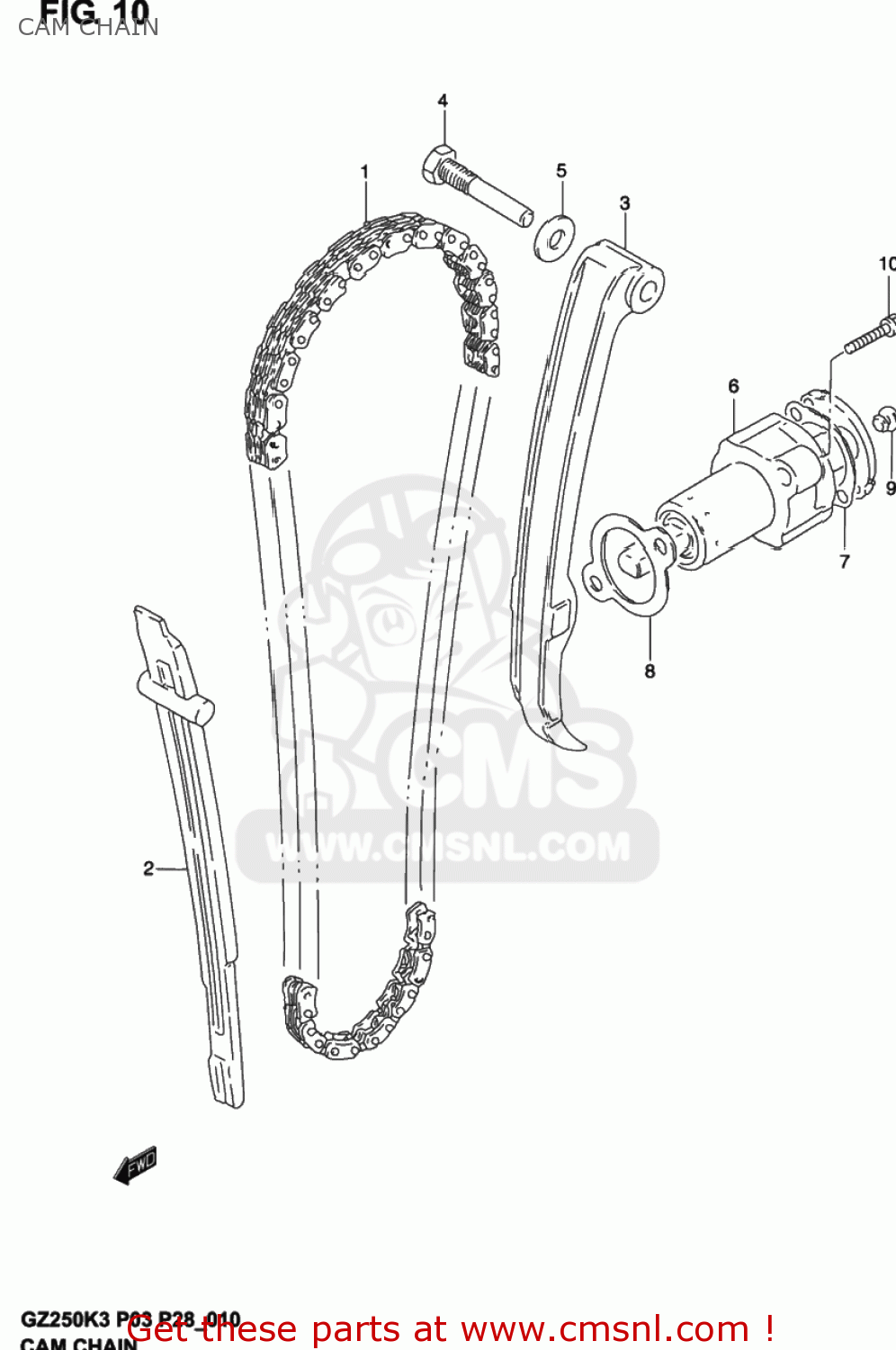 CAM CHAIN GZ250 MARAUDER 2002 (K2) USA (E03)