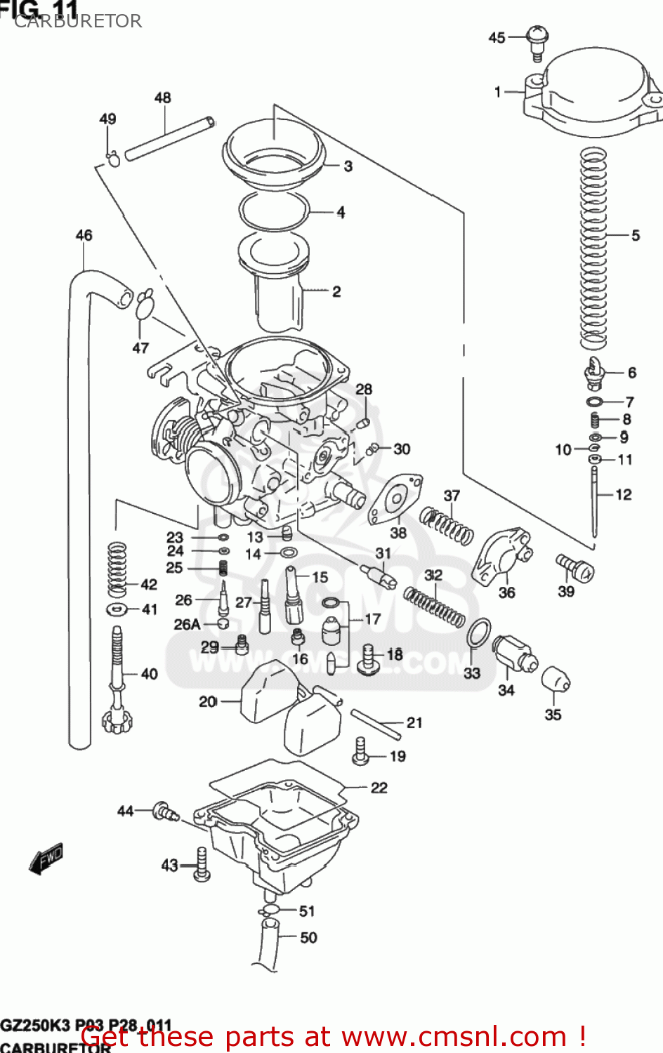 CARBURETOR GZ250 MARAUDER 2002 (K2) USA (E03)