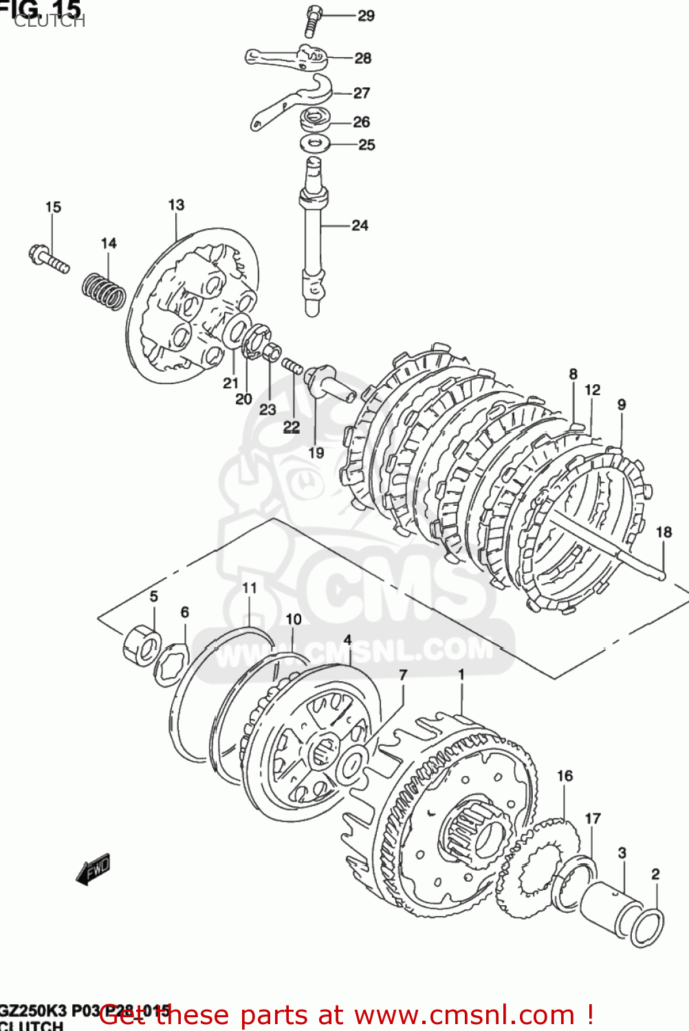 CLUTCH GZ250 MARAUDER 2002 (K2) USA (E03)