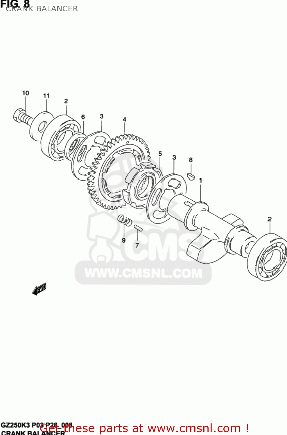 CRANK BALANCER GZ250 MARAUDER 2002 (K2) USA (E03)