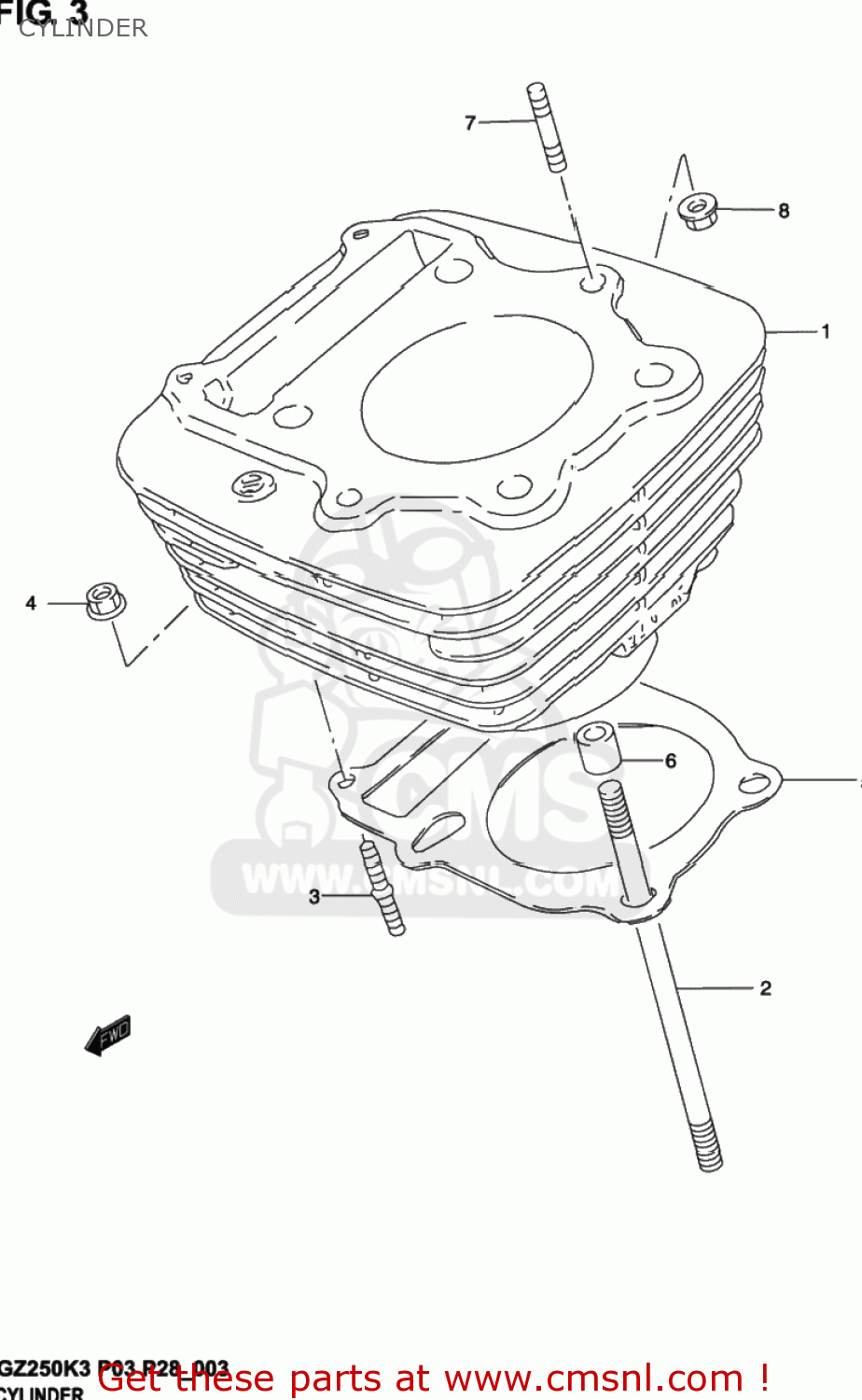 CYLINDER GZ250 MARAUDER 2002 (K2) USA (E03)
