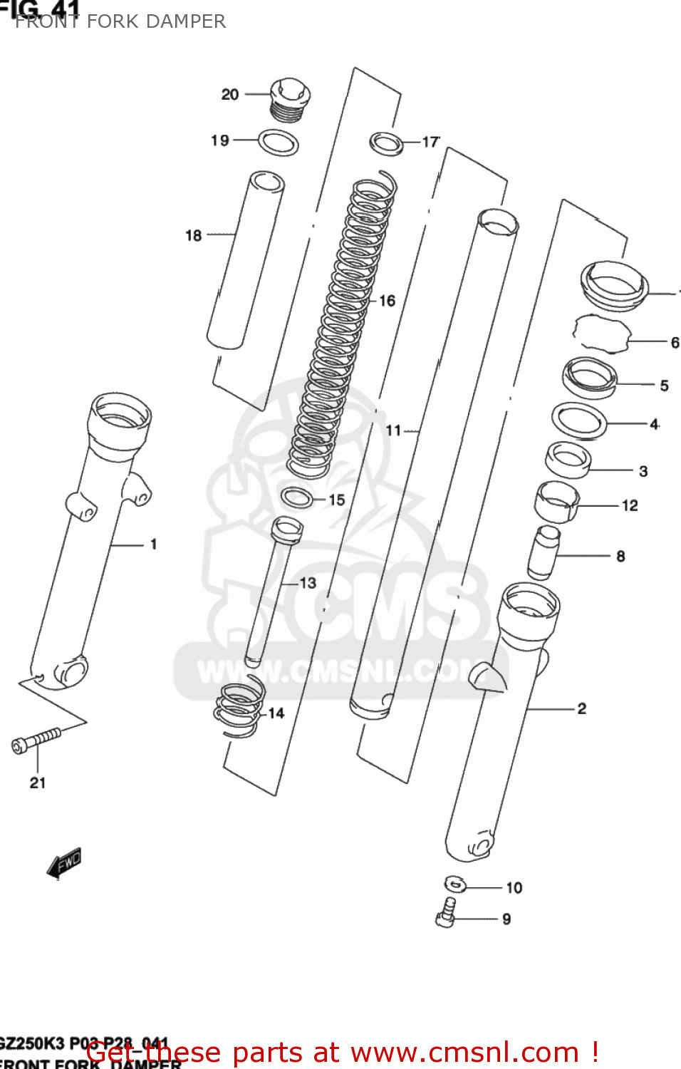 FRONT FORK DAMPER GZ250 MARAUDER 2002 (K2) USA (E03)
