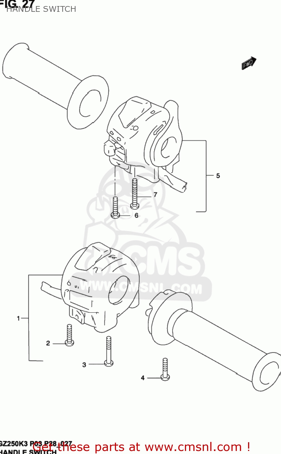 HANDLE SWITCH GZ250 MARAUDER 2002 (K2) USA (E03)