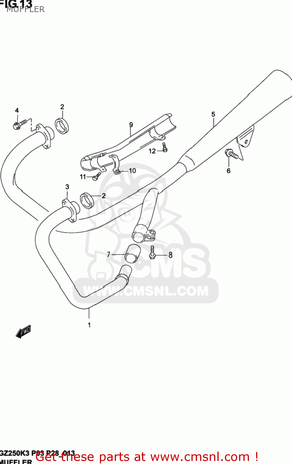 MUFFLER GZ250 MARAUDER 2002 (K2) USA (E03)