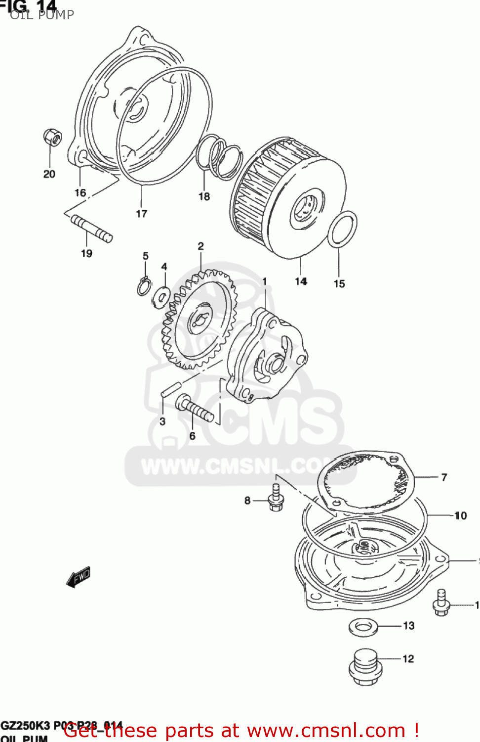 OIL PUMP GZ250 MARAUDER 2002 (K2) USA (E03)